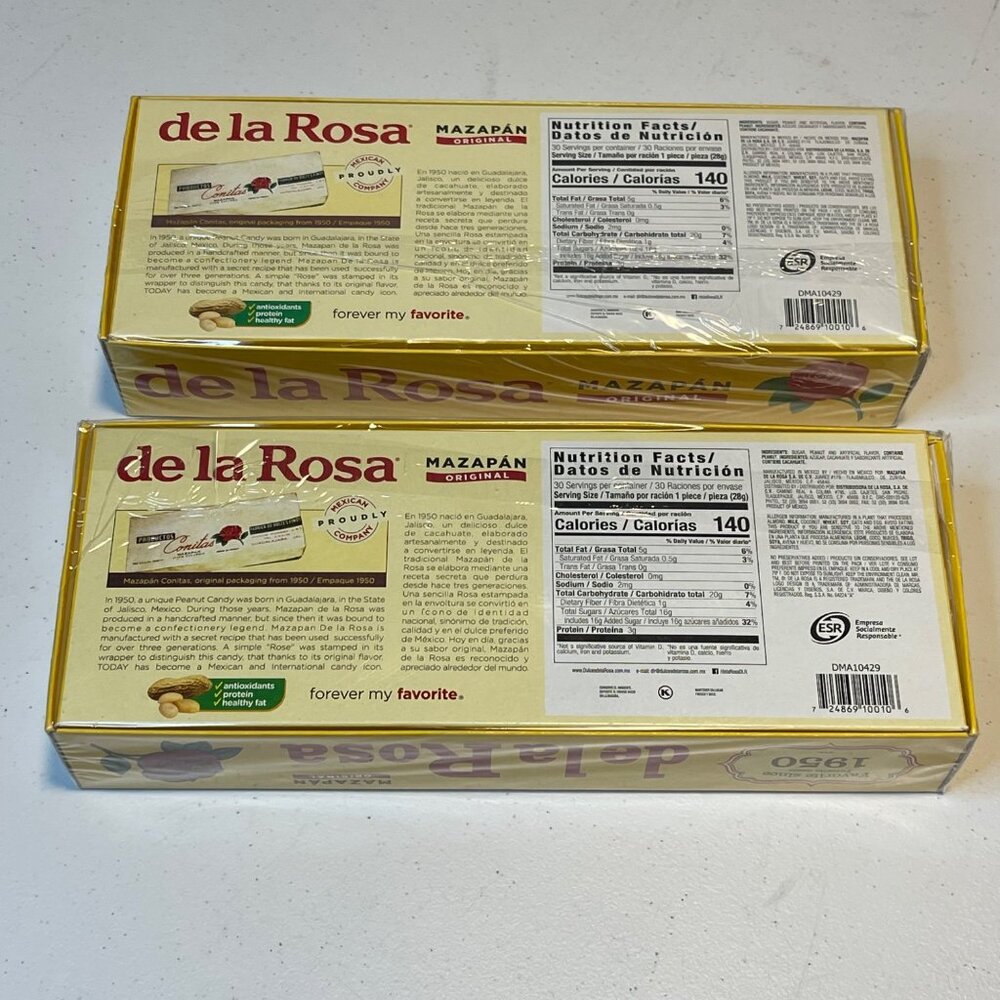 Mazapán De La Rosa (Pack of 2) Original Mexican Peanut Candy 30 Units each - Picture 4 of 5